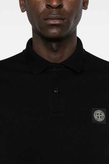 Polo Nero Uomo Patch Compass - 4