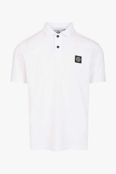 Polo Bianco Uomo Patch Logo