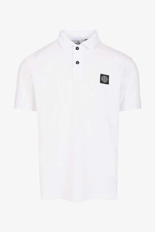 Polo Bianco Uomo Patch Logo