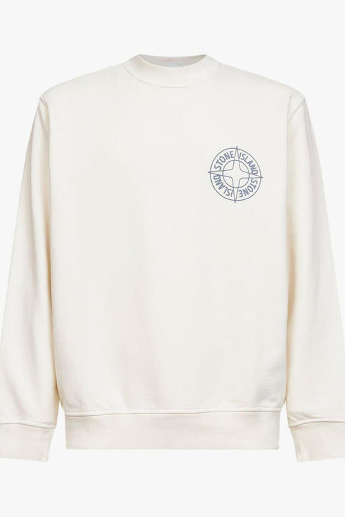 Felpa Bianco Uomo Logo Compass