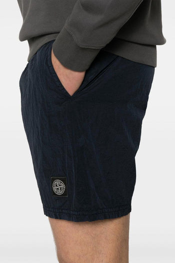 Short Blu Uomo Effetto Stropicciato - 4