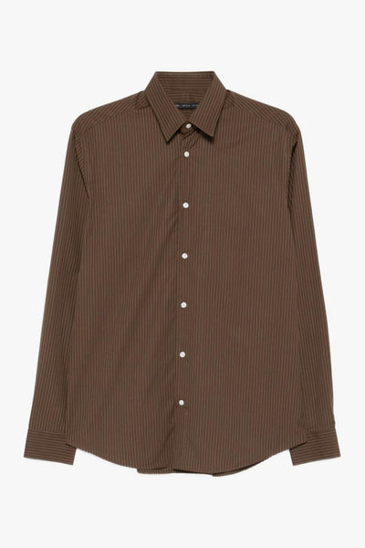Camicia Righe Uomo Marrone