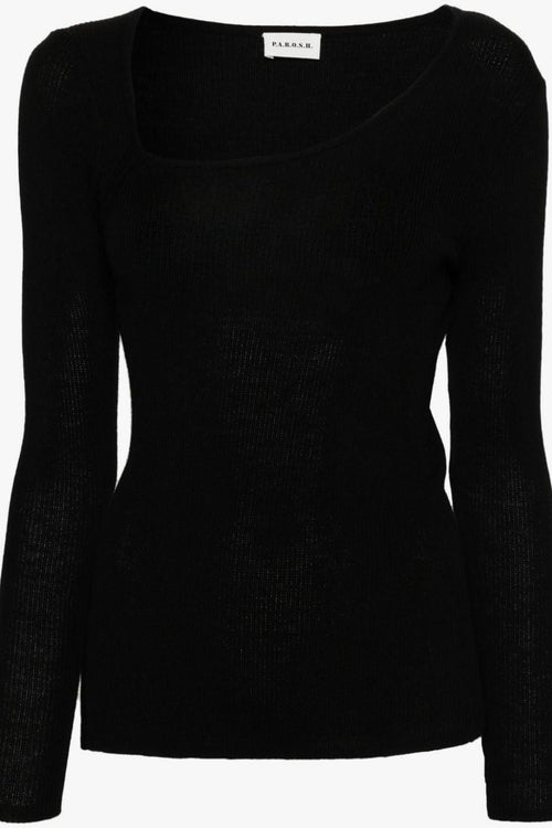 Maglia Nero Donna a coste