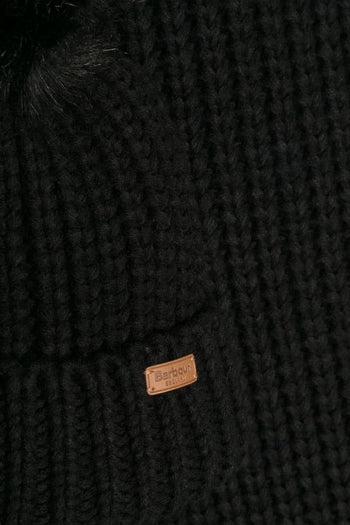 Set Sciarpa e Cappello Nero Donna Patch Logo - 3