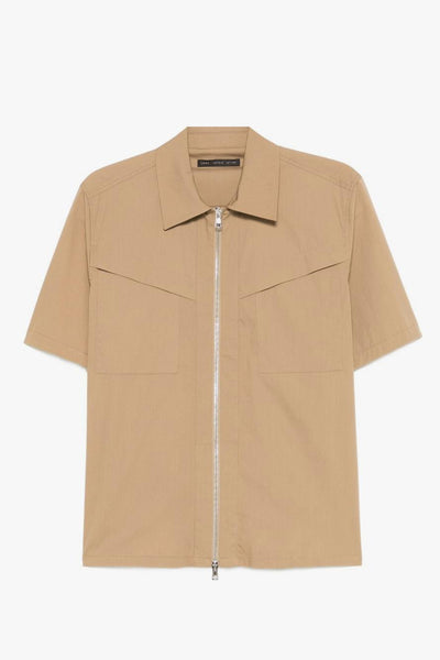 Camicia Zip Uomo Beige