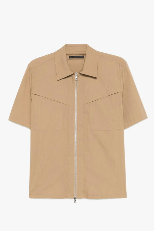 Camicia Zip Uomo Beige