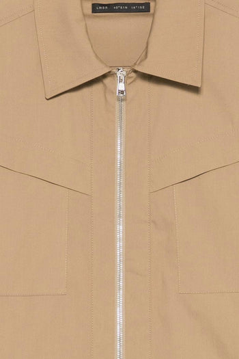 Camicia Zip Uomo Beige - 3