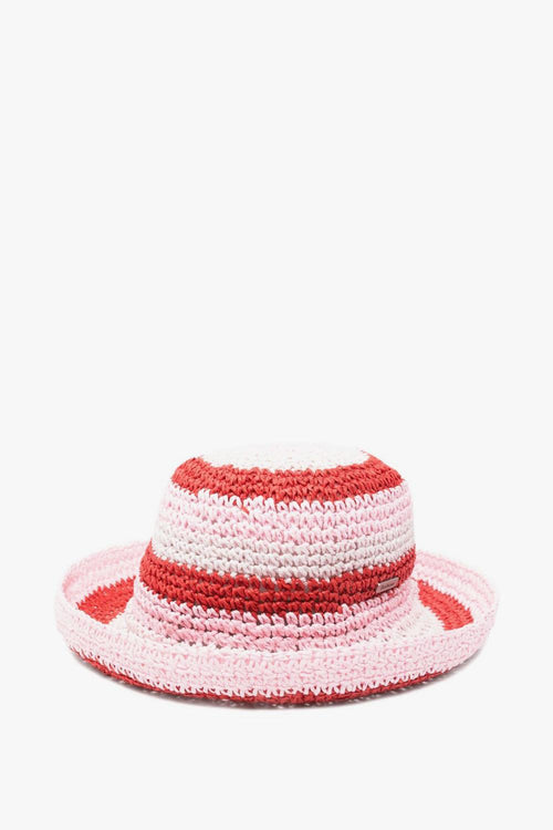 Cappellino Righe Donna Rosso