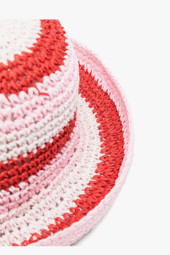 Cappellino Righe Donna Rosso - 2