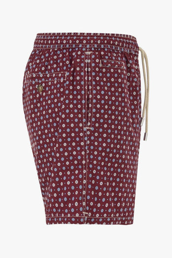 Saint Barth Boxer Lighting Micro Fiori Uomo Bordeaux - 2
