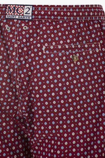 Saint Barth Boxer Lighting Micro Fiori Uomo Bordeaux - 4