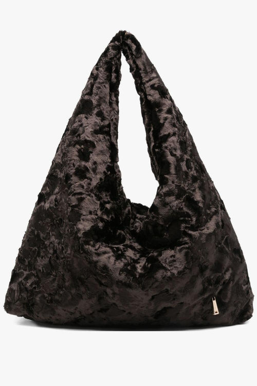 Borsa Marrone Donna Tote Grande Astrakan