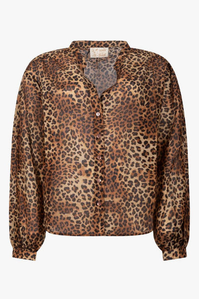 Saint Barth Camicia Liona Leopard Donna Marrone