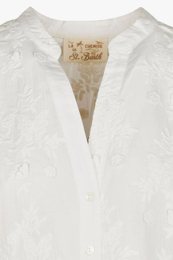 Saint Barth Camicia Liona Butterfly Donna Bianco - 2