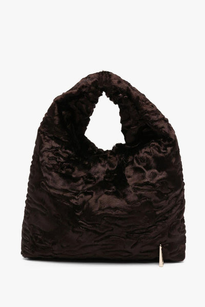 Borsa Marrone Donna Tote Piccola Bouclé