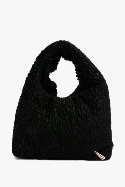 Borsa Nero Donna Tote Piccola Bouclé