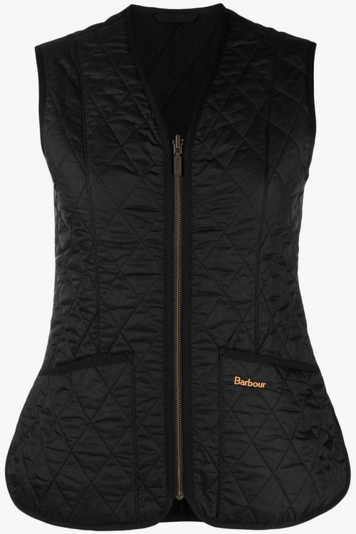 Gilet Nero Donna Trapuntato con Zip