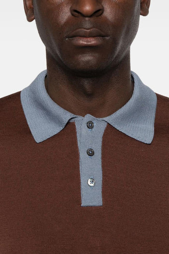 Polo Tre Bottoni Uomo Marrone - 3