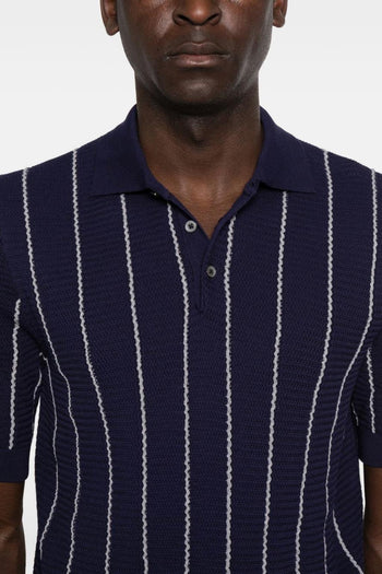 Polo Rigata Uomo Blu - 2