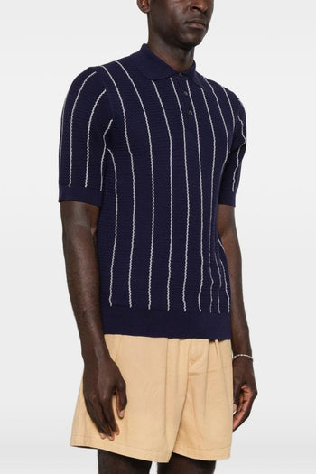 Polo Rigata Uomo Blu - 3