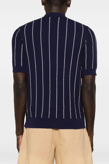 Polo Rigata Uomo Blu - 5