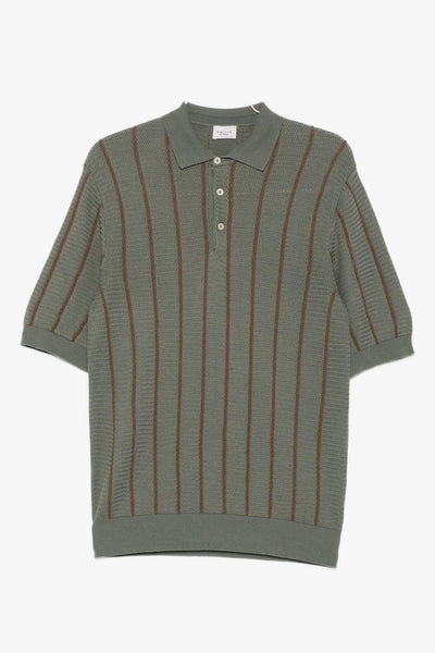 Polo Rigata Uomo Verde