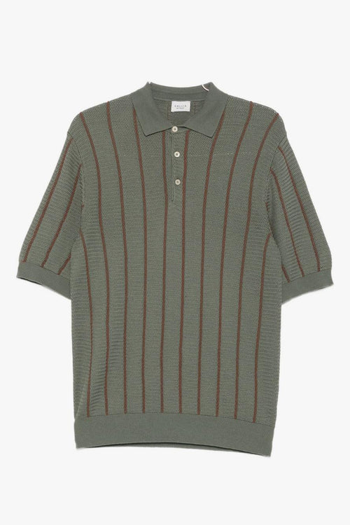Polo Rigata Uomo Verde