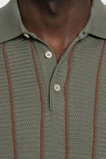 Polo Rigata Uomo Verde - 5