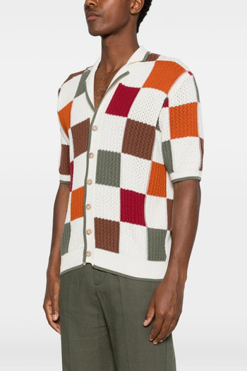 Cardigan a Quadri Uomo Multicolore - 4