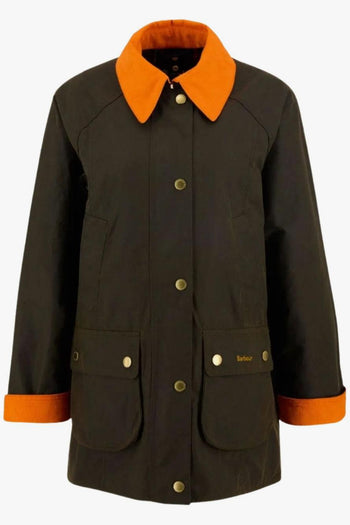 Giubbino Verde Donna Colletto Arancione - 4