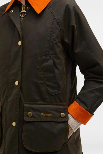 Giubbino Verde Donna Colletto Arancione - 3