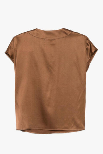 Top Scollo a V Donna Marrone - 2