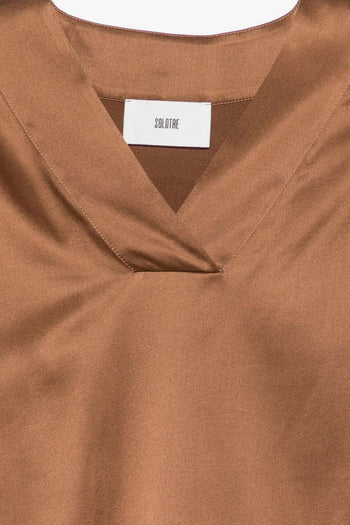 Top Scollo a V Donna Marrone - 3