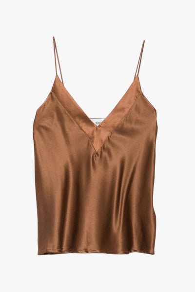 Top Spalline Sottili Donna Marrone