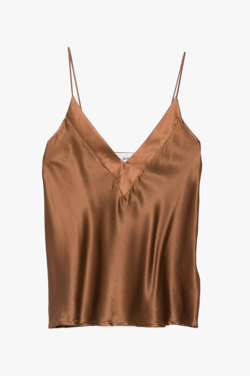 Top Spalline Sottili Donna Marrone