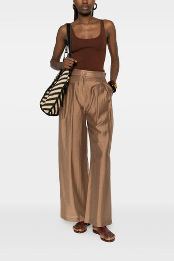 Pantalone Ampio Donna Marrone - 2