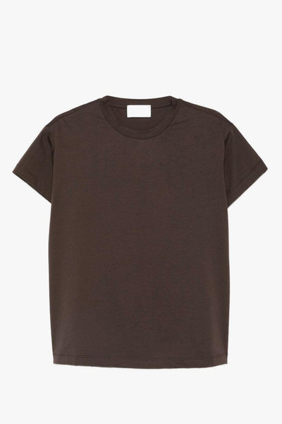 T-Shirt Girocollo Donna Marrone