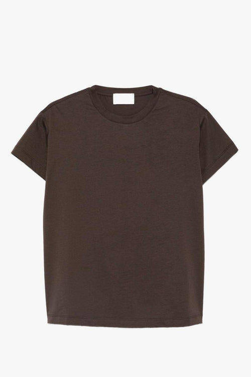 T-Shirt Girocollo Donna Marrone