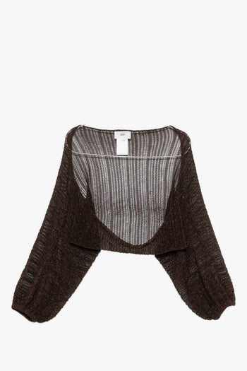 Cardigan Aperto Donna Marrone - 5