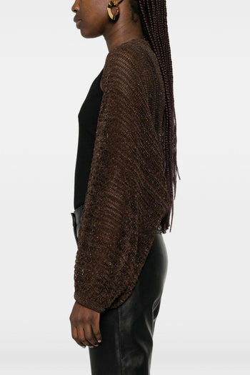 Cardigan Aperto Donna Marrone - 3