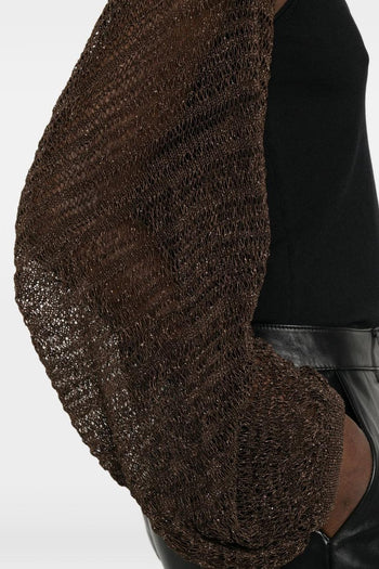 Cardigan Aperto Donna Marrone - 4