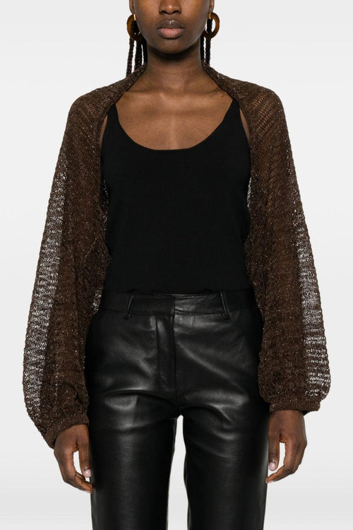 Cardigan Aperto Donna Marrone
