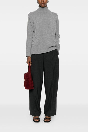 Maglia Grigio Donna Collo a Cratere - 2