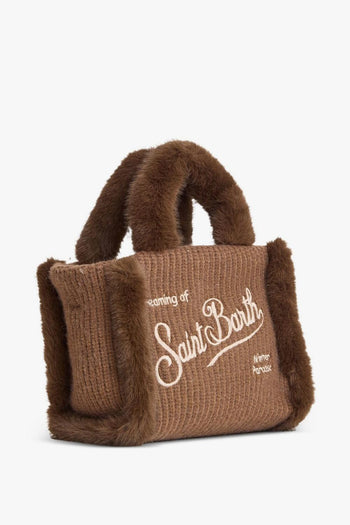 Saint Barth Borsa Marrone Donna Vanity Mini Shearling Rib - 2