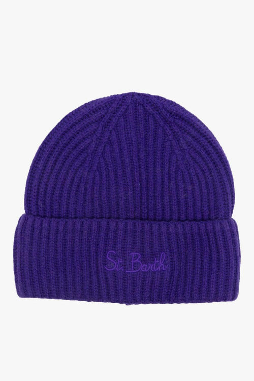 Saint Barth Cappellino Viola Donna Moss Ricamo Logo