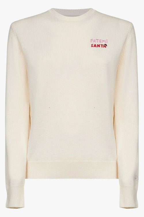 Saint Barth Maglia Avorio Donna Fatemi Santa