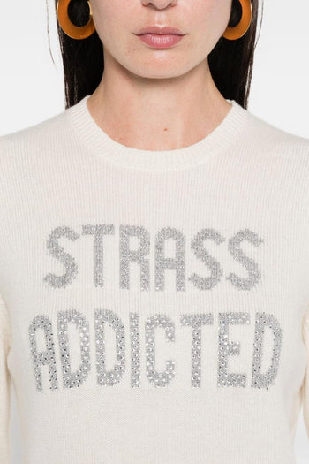 Saint Barth Maglia Beige Donna Stress Addicted - 4