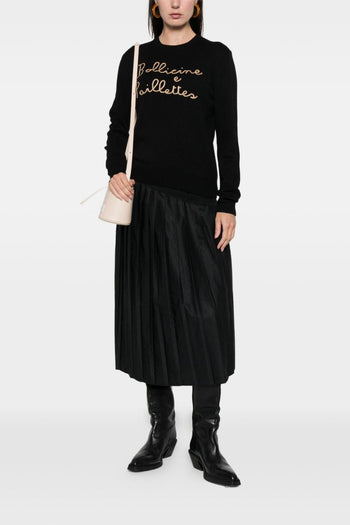 Saint Barth Maglia Nero Donna Bollicine e Paillettes - 4