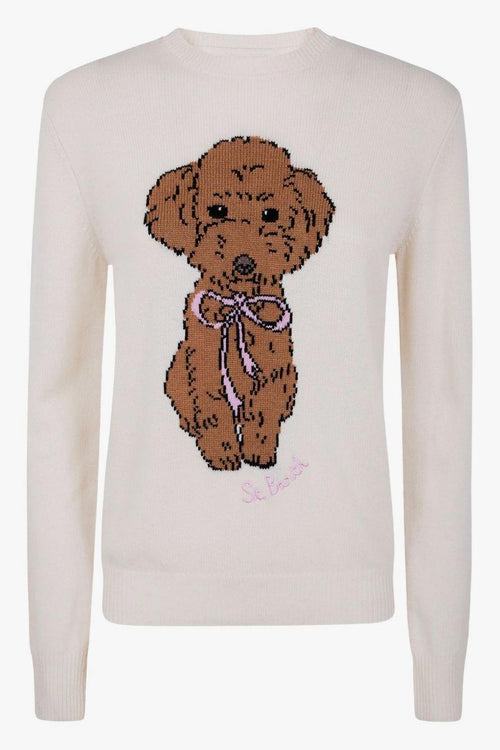 Saint Barth Maglia Bianco Donna Barboncino