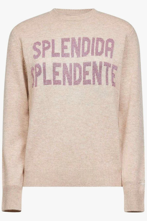 Saint Barth Maglia Beige Donna Splendida Splendente